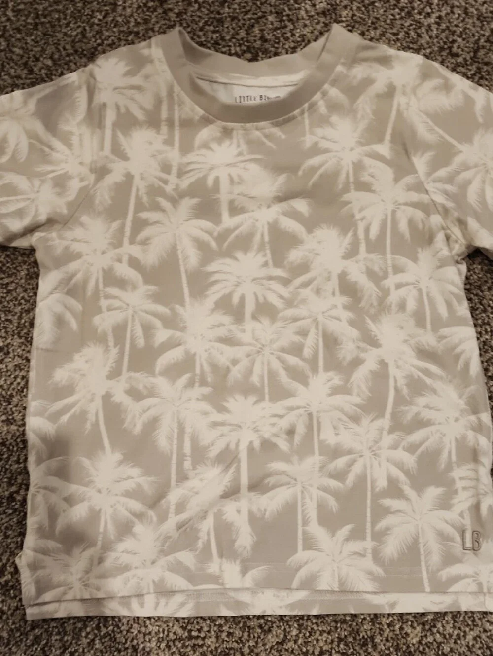 Little Bipsy Beige and White Palm-Print Kids Set